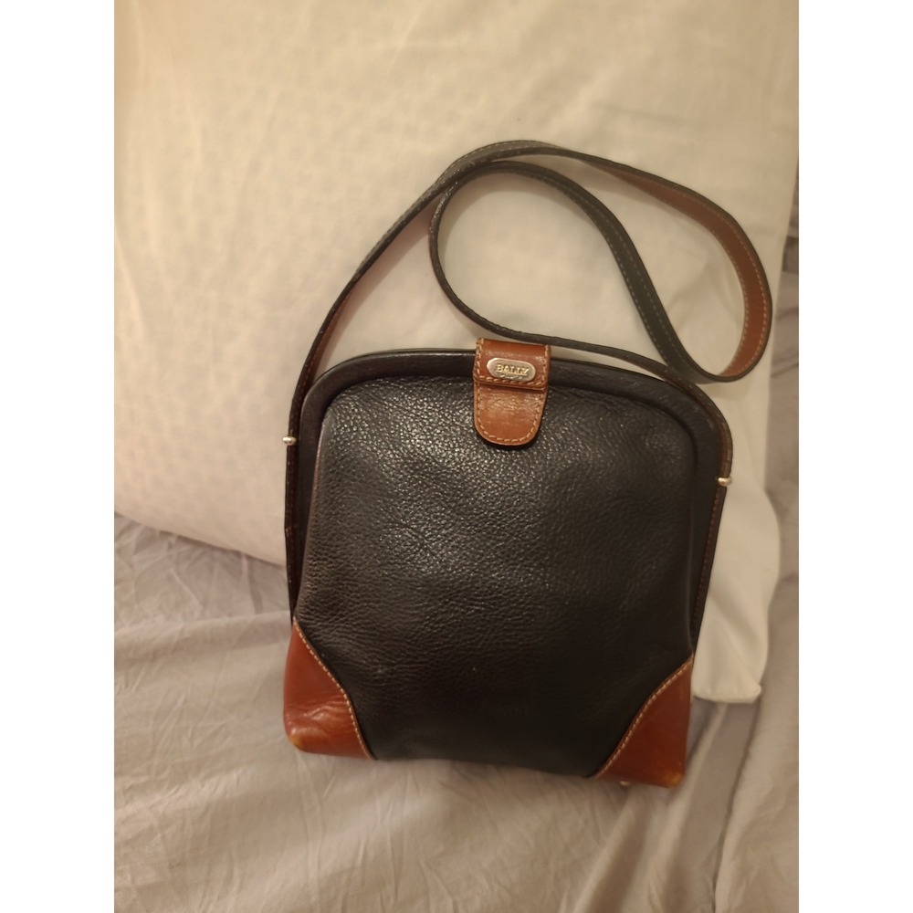 Vtg. BALLY‎ Mini Leather Shoulder Bag Purse adj strap handbag classic old money